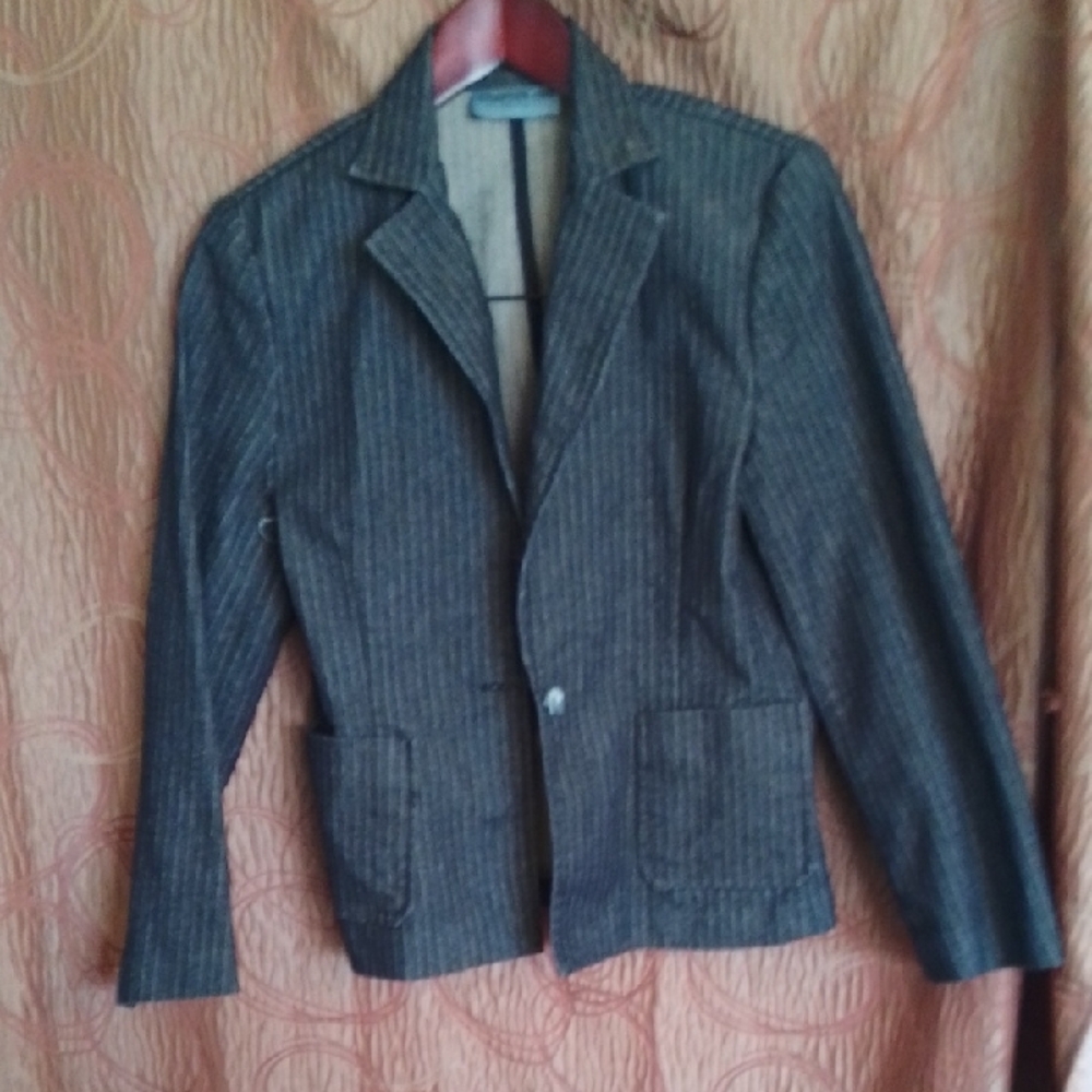 Chapter Denim Jean Jacket in Dark Blue with Red Hanger Accent